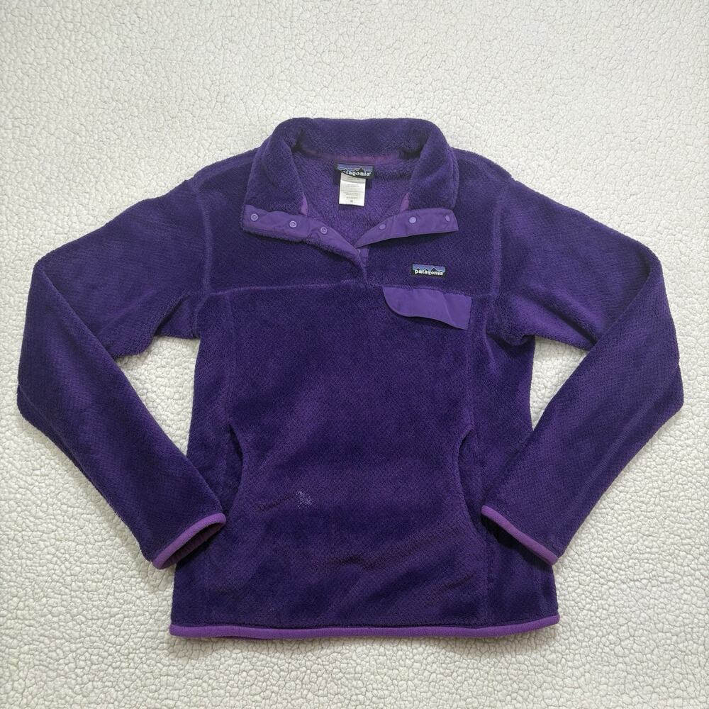 Vintage Patagonia Synchilla Snap-T Fleece Fuzzy Purple Women’s Sz M Retro Y2K